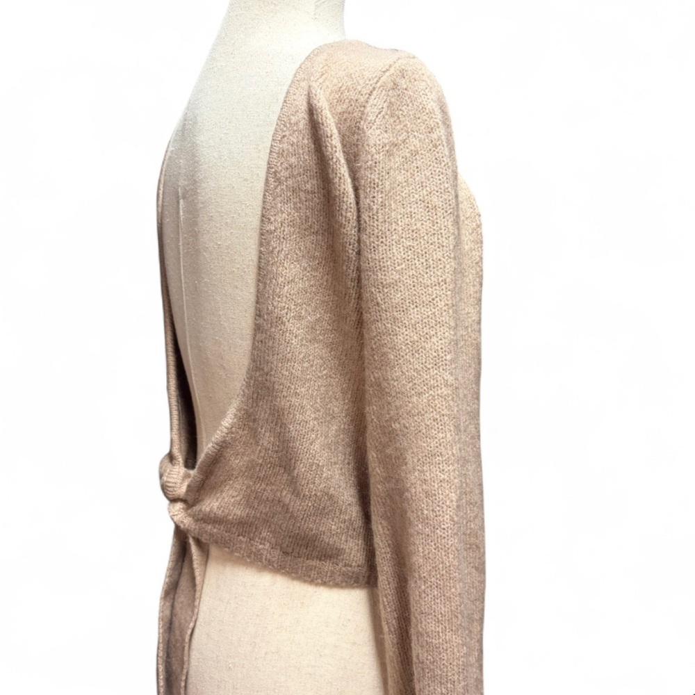 Abercrombie & Fitch Womens XS Tan‎ Reversible Tie Balletcore Cropped Cardigan